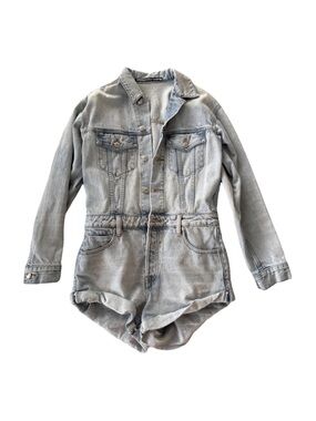 Alexander Wang Light Blue Denim Jumpsuit Jacket